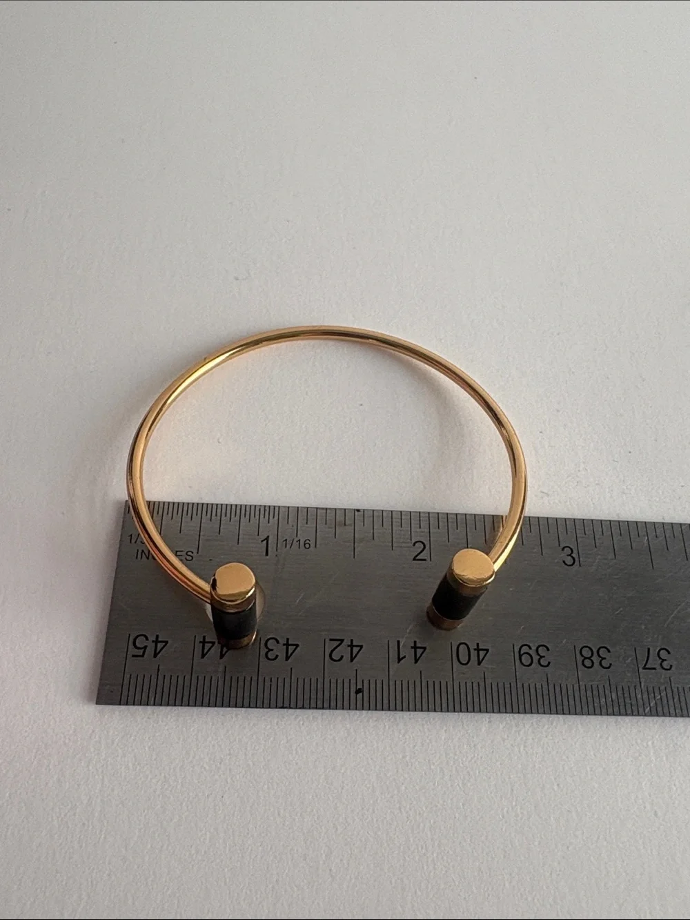 Gold Black Open Cuff Bracelet Modern Statement Women Jewelry